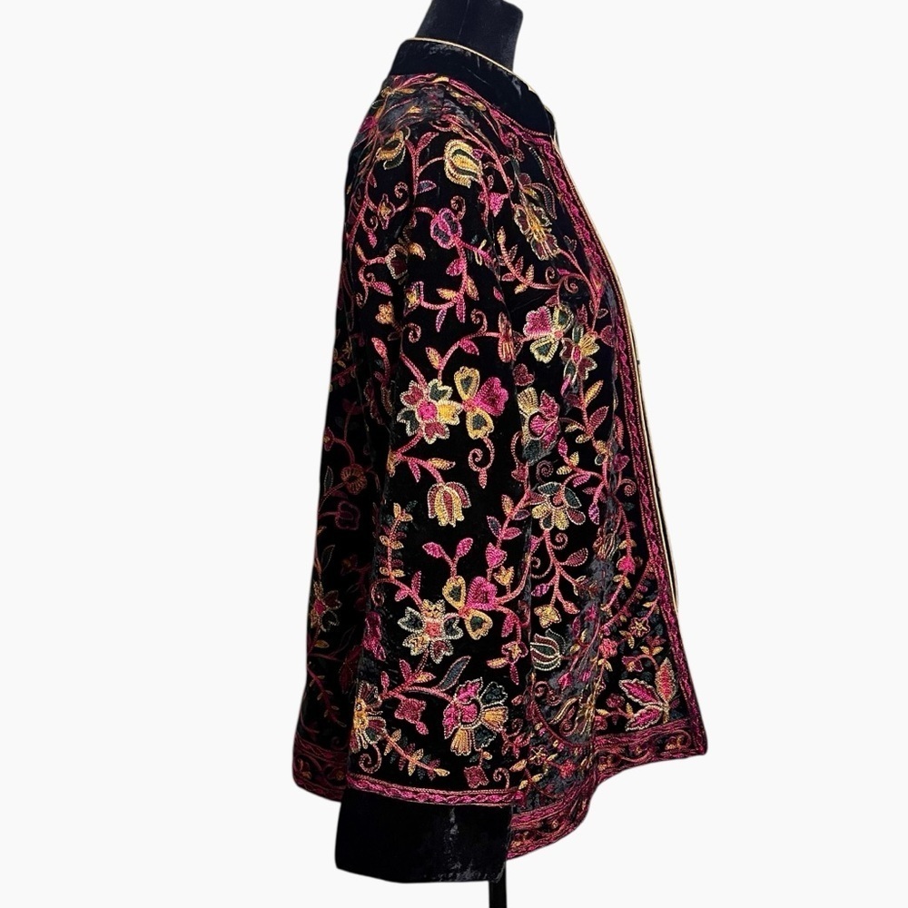 Soft Surroundings NWT Boho Astrid Embroidered Velvet Jacket – PM (10/12 P) - Picture 9 of 15